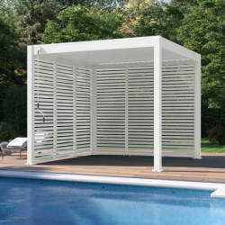 Panneau blanc latéral Ombrea à ventelles 1m