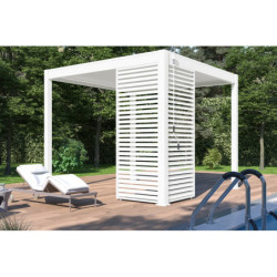 Panneau blanc latéral Ombrea à ventelles 1m