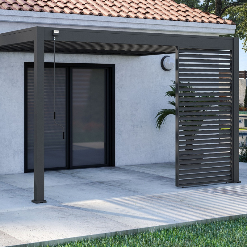 Panneau anthracite  latéral Ombrea à ventelles 1.33m