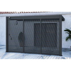 Panneau anthracite  latéral Ombrea à ventelles 1.33m
