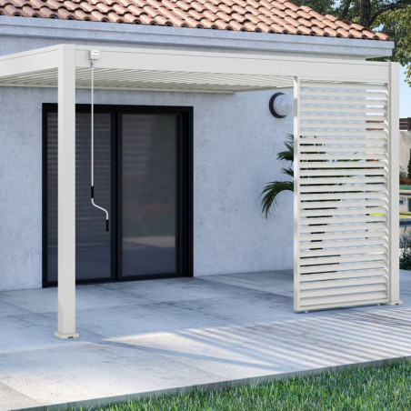 Panneau blanc latéral Ombrea à ventelles 1.33m