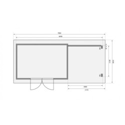 Abri Trittau 5 bois 40mm avec appentis 330cm et paroi WoodFeeling