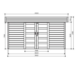 Abri de jardin en bois traité autoclave 28mm 12m² Malmo SOLID