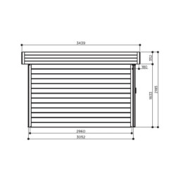 Abri de jardin en bois traité autoclave 28mm 12m² Malmo SOLID