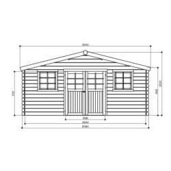 Abri Montreux 25,81m² en bois traité autoclave 28mm - SOLID