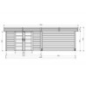 Abri de jardin 19,88m² bois traité 28mm Arhus avec terrasse SOLID