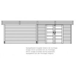 Abri de jardin 19,88m² bois traité 28mm Arhus avec terrasse SOLID