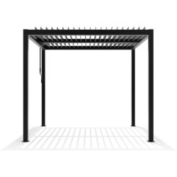 Pergola autoportante en alu gris avec lames orientable 3x3m X-METAL