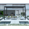 Pergola autoportante en alu gris avec lames orientable 3x3m X-METAL