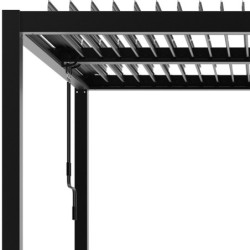 Pergola autoportante en alu gris avec lames orientable 3x3m X-METAL