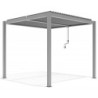 Pergola autoportante en alu gris clair avec lames orientable 3x3m X-METAL