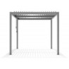 Pergola autoportante en alu gris clair avec lames orientable 3x3m X-METAL