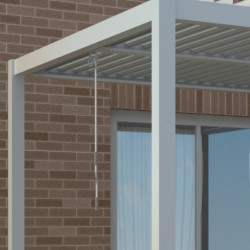 Pergola autoportante en alu gris clair avec lames orientable 3x3m X-METAL