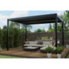 Pergola autoportante en alu gris avec lames orientable 4x3m X-METAL
