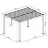 Pergola autoportante en alu gris avec lames orientable 4x3m X-METAL