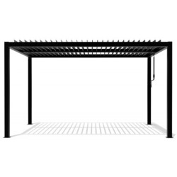 Pergola autoportante en alu gris avec lames orientable 4x3m X-METAL