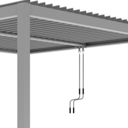 Pergola autoportante en alu gris avec lames orientable 4x3m X-METAL