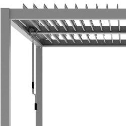 Pergola autoportante en alu gris avec lames orientable 4x3m X-METAL
