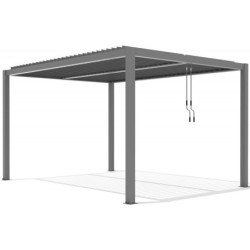 Pergola autoportante en alu gris avec lames orientable 4x3m X-METAL