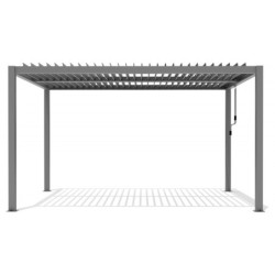 Pergola autoportante en alu gris avec lames orientable 4x3m X-METAL