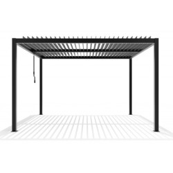 Pergola autoportante en alu gris avec lames orientable 4x4m X-METAL