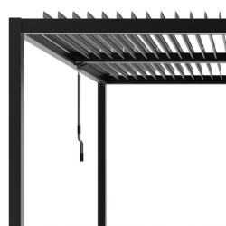 Pergola autoportante en alu gris avec lames orientable 4x4m X-METAL