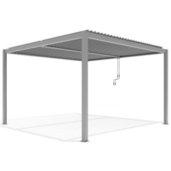 Pergola autoportante en alu gris avec lames orientable 4x4m X-METAL