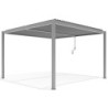 Pergola autoportante en alu gris avec lames orientable 4x4m X-METAL