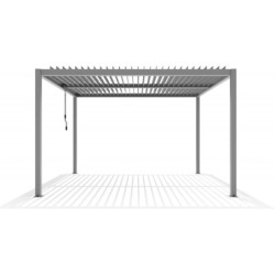 Pergola autoportante en alu gris avec lames orientable 4x4m X-METAL