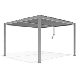 Pergola autoportante en alu gris avec lames orientable 4x4m X-METAL
