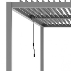 Pergola autoportante en alu gris avec lames orientable 4x4m X-METAL