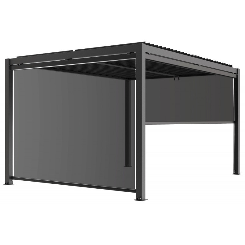 Store latéral en alu anthracite pour pergola 3x3m X-METAL