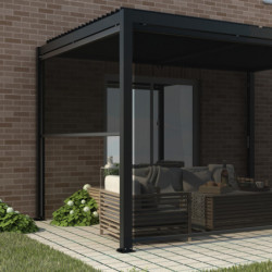 Store latéral en alu anthracite pour pergola 3x3m X-METAL