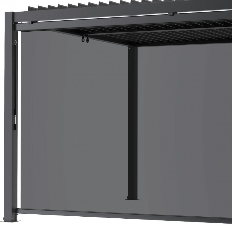 Store latéral en alu anthracite pour pergola 4x3m et 4x4m X-METAL