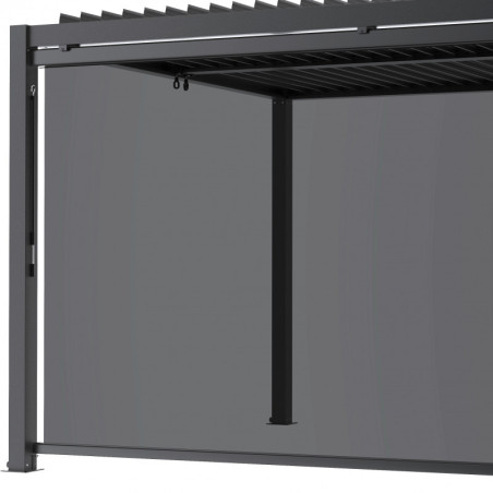 Store latéral en alu anthracite pour pergola 4x3m et 4x4m X-METAL
