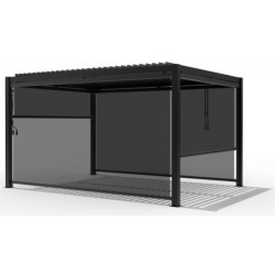 Store latéral en alu anthracite pour pergola 4x3m et 4x4m X-METAL
