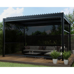 Store latéral en alu anthracite pour pergola 4x3m et 4x4m X-METAL
