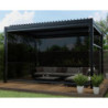 Store latéral en alu anthracite pour pergola 4x3m et 4x4m X-METAL