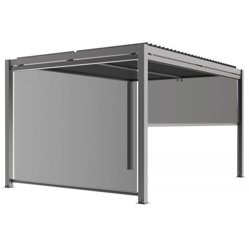 Store latéral en alu gris clair pour pergola 3x3m X-METAL