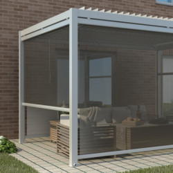 Store latéral en alu gris clair pour pergola 3x3m X-METAL