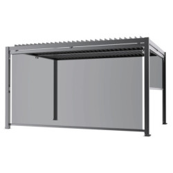 Store latéral en alu anthracite pour pergola 4x3m et 4x4 X-METAL