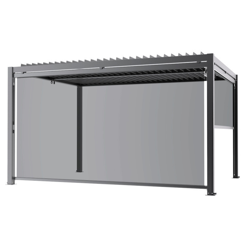 Store latéral en alu anthracite pour pergola 4x3m et 4x4 X-METAL