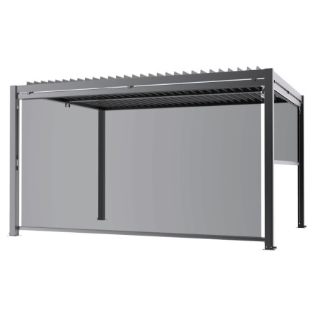 Store latéral en alu anthracite pour pergola 4x3m et 4x4 X-METAL