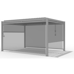 Store latéral en alu anthracite pour pergola 4x3m et 4x4 X-METAL