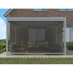 Store latéral en alu anthracite pour pergola 4x3m et 4x4 X-METAL