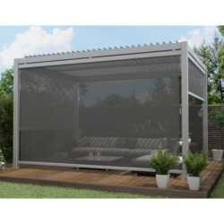 Store latéral en alu anthracite pour pergola 4x3m et 4x4 X-METAL