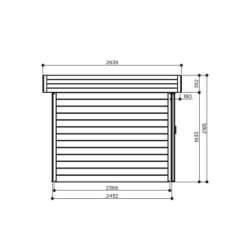 Abri Stockholm 8,91m² en bois traité 28mm à toit monopente SOLID