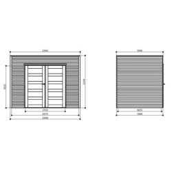 Abri Capri 5,94m² en bois traité 19mm à toit monopente - SOLID