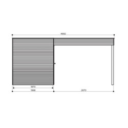Abri Potenza 5,94m² en bois traité 19mm avec terrasse - SOLID
