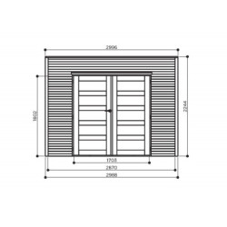 Abri Bari 8,69m² en bois traité 19mm à toit monopente - SOLID